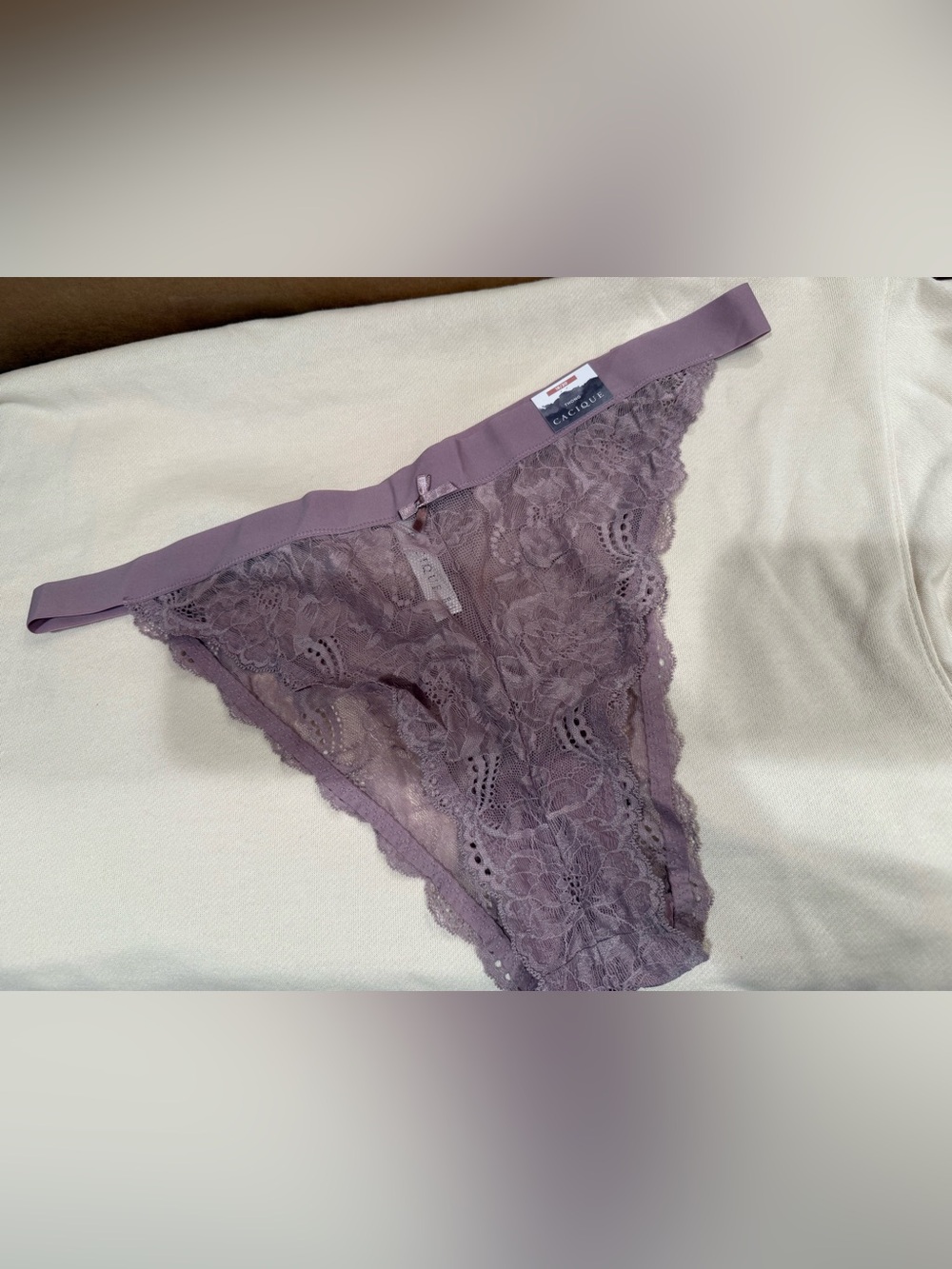 Cacique Lace Thong Panty - Dusty Mauve 18/20